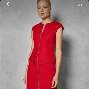 Ted Baker Red peplum dress
